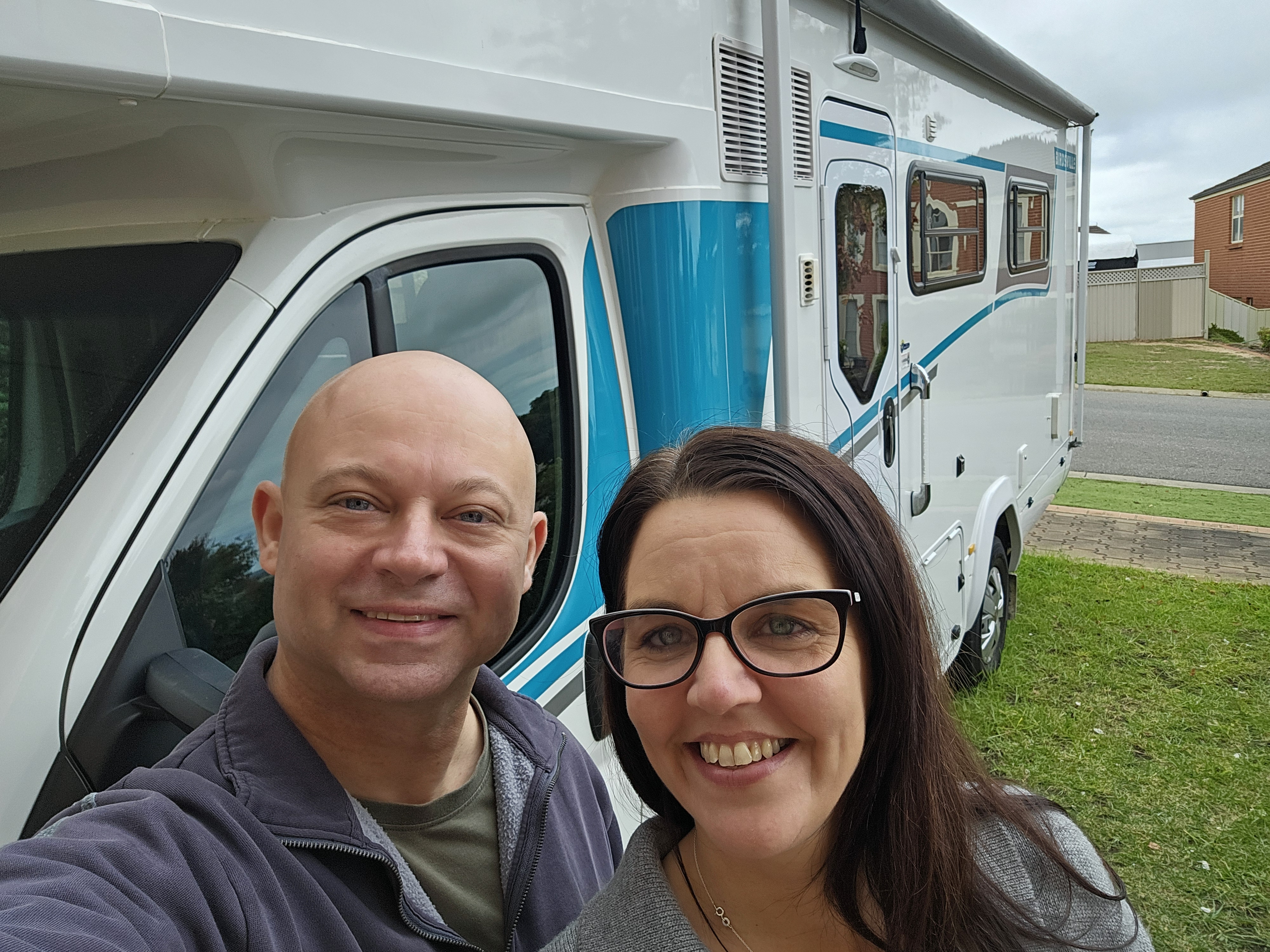 Owners selfie outside Izzy